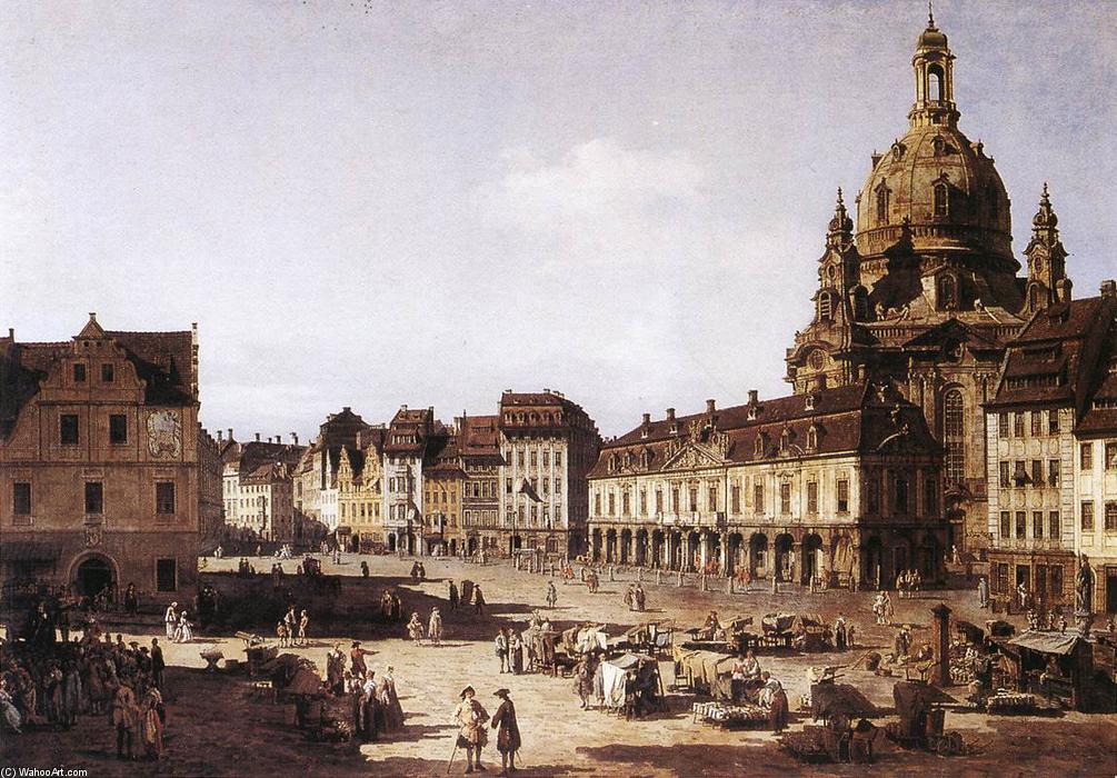 Wikioo.org - The Encyclopedia of Fine Arts - Painting, Artwork by Bernardo Bellotto - New Market Square in Dresden