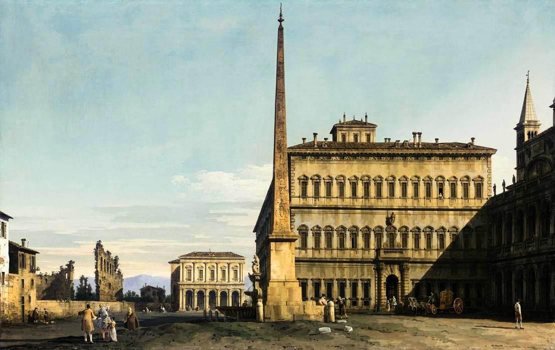 Wikioo.org - The Encyclopedia of Fine Arts - Painting, Artwork by Bernardo Bellotto - Rome. View of the Piazza di San Giovanni in Laterano