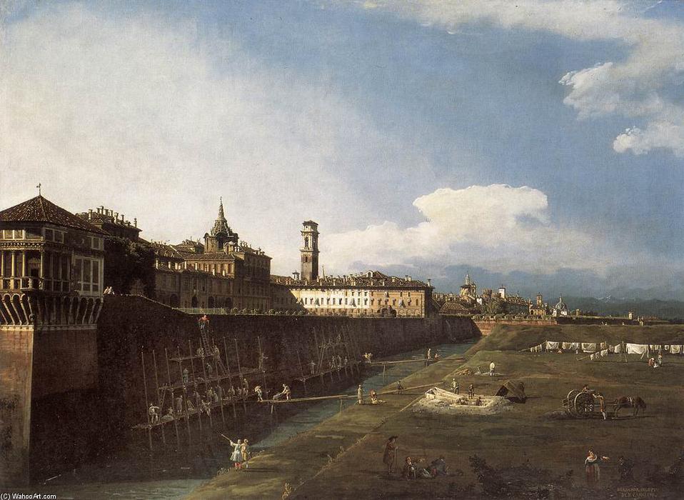 Wikioo.org – L'Encyclopédie des Beaux Arts - Peinture, Oeuvre de Bernardo Bellotto - vue d de Turin  proche  la  royaux  palais