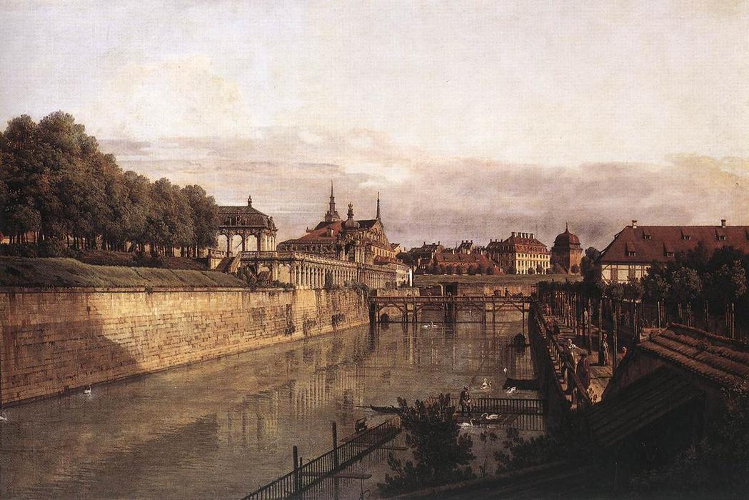 WikiOO.org - Encyclopedia of Fine Arts - Lukisan, Artwork Bernardo Bellotto - Zwinger Waterway