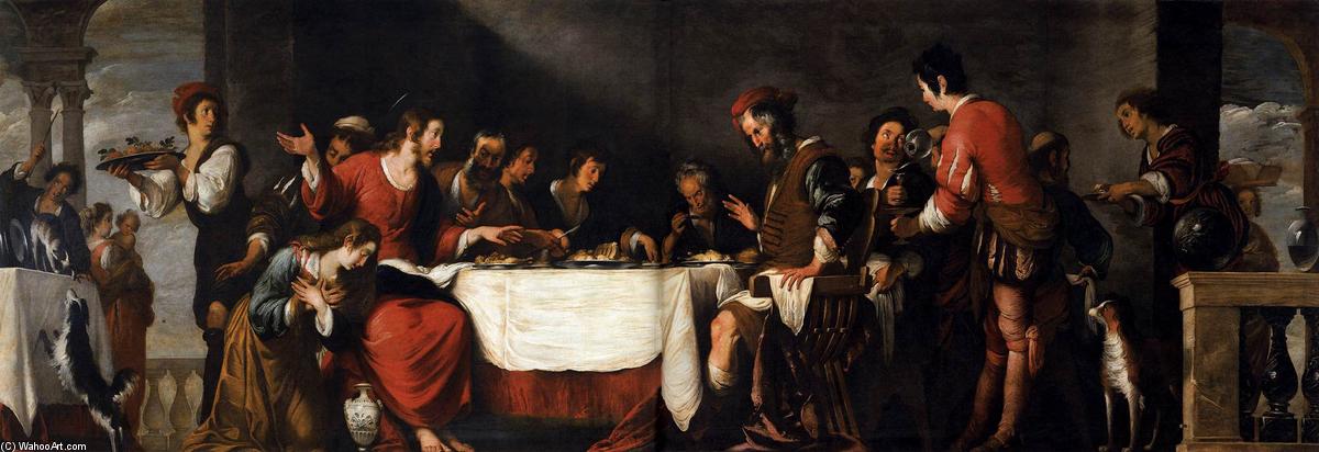Wikioo.org - The Encyclopedia of Fine Arts - Painting, Artwork by Bernardo Strozzi - Banquet at the House of Simon