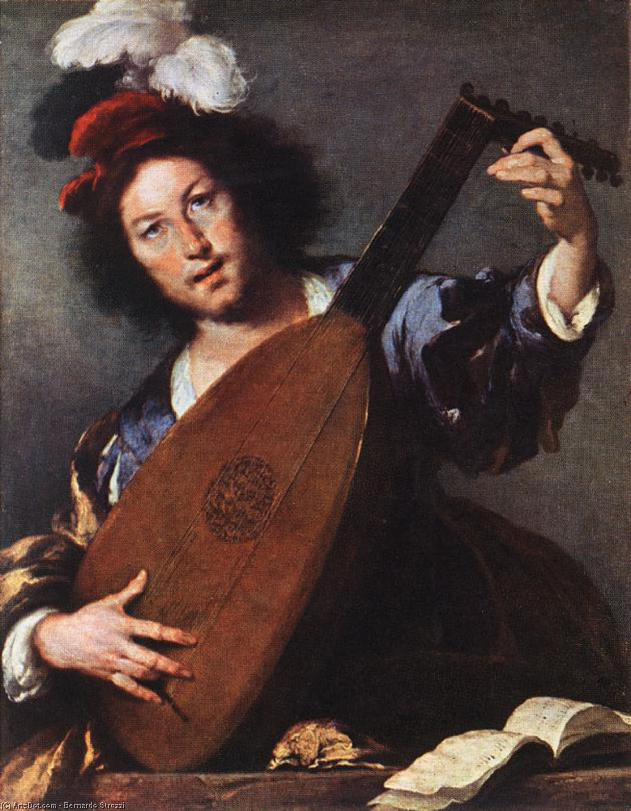 Wikioo.org – L'Encyclopédie des Beaux Arts - Peinture, Oeuvre de Bernardo Strozzi - Joueuse de luth