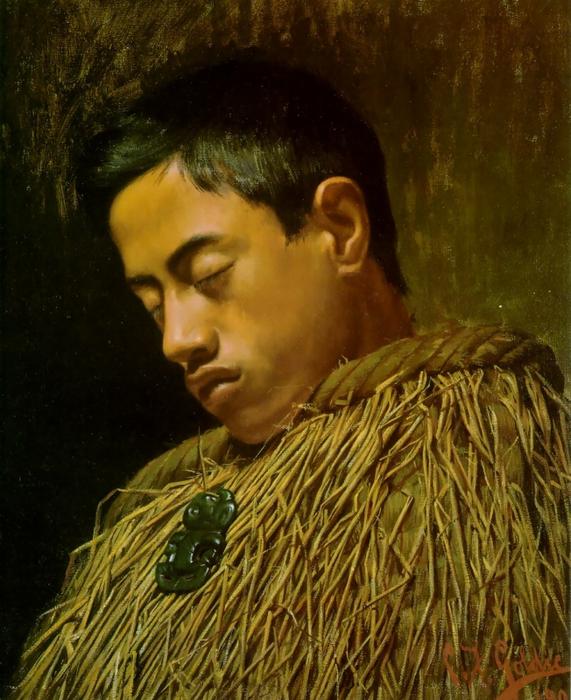 WikiOO.org - Енциклопедія образотворчого мистецтва - Живопис, Картини
 Charles Frederick Goldie - Caught Napping