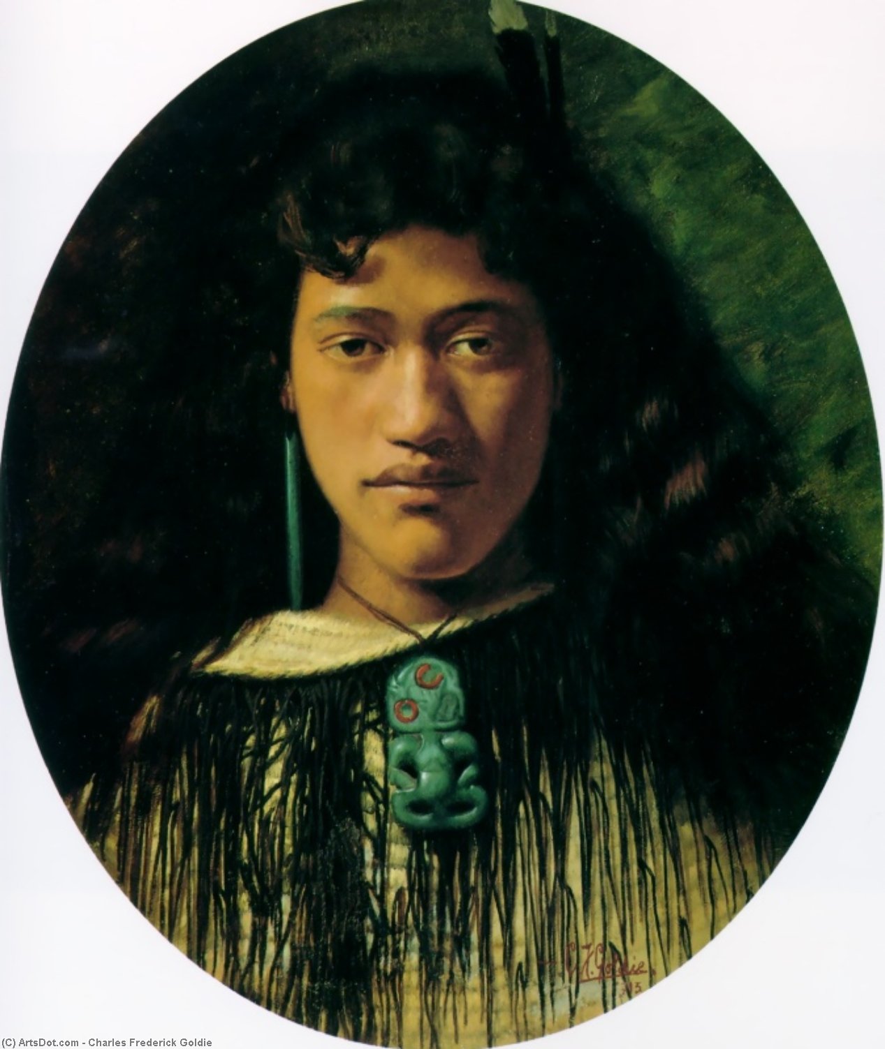 WikiOO.org - אנציקלופדיה לאמנויות יפות - ציור, יצירות אמנות Charles Frederick Goldie - Hinemoa. the Belle of the Kainga