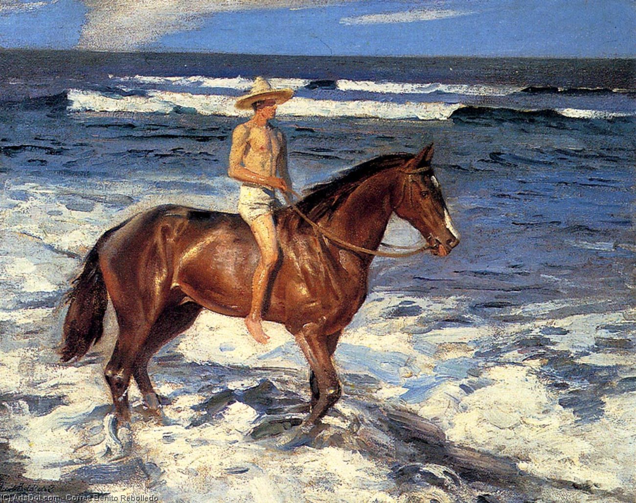 Wikioo.org - The Encyclopedia of Fine Arts - Painting, Artwork by Correa Benito Rebolledo - A Ride Along The Shore