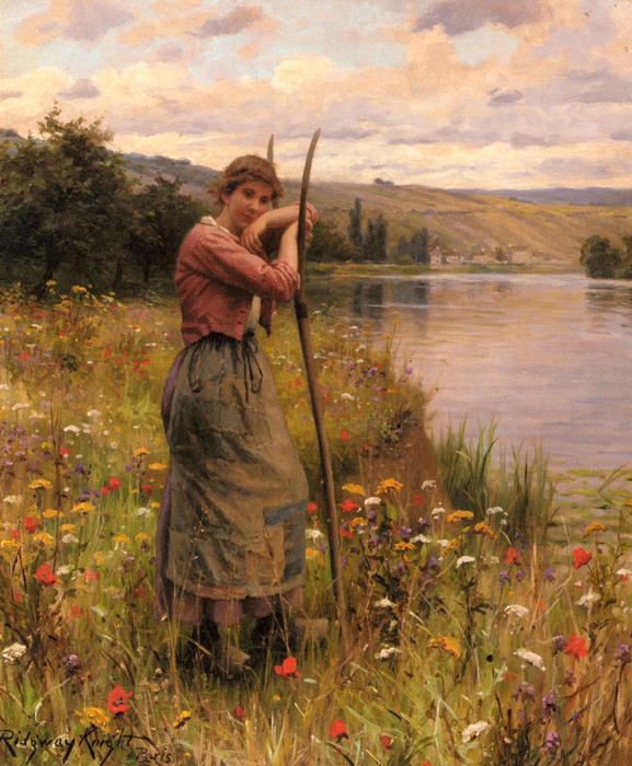 Wikioo.org - The Encyclopedia of Fine Arts - Painting, Artwork by Daniel Ridgway Knight - A Moment Of Rest