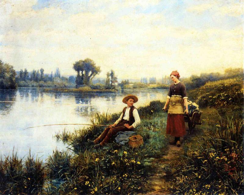 Wikioo.org - The Encyclopedia of Fine Arts - Painting, Artwork by Daniel Ridgway Knight - A Passing Conversation