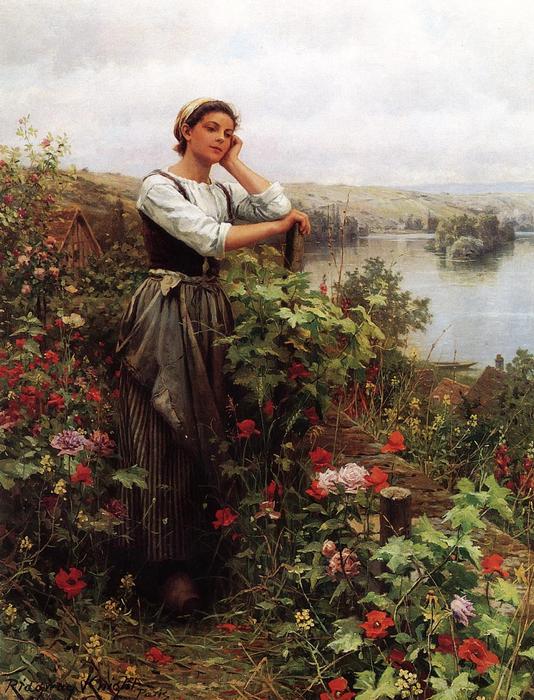 Wikioo.org - The Encyclopedia of Fine Arts - Painting, Artwork by Daniel Ridgway Knight - A Pensive Monent