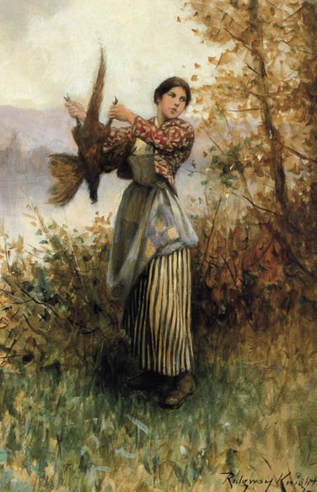 Wikioo.org - The Encyclopedia of Fine Arts - Painting, Artwork by Daniel Ridgway Knight - A Pheasant in Hand