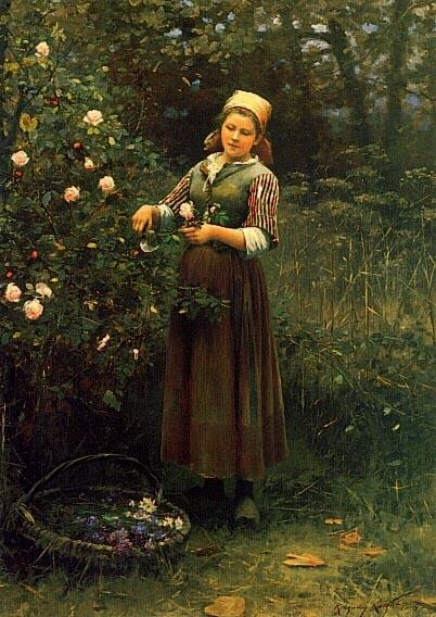 Wikioo.org – L'Encyclopédie des Beaux Arts - Peinture, Oeuvre de Daniel Ridgway Knight - Roses de coupe