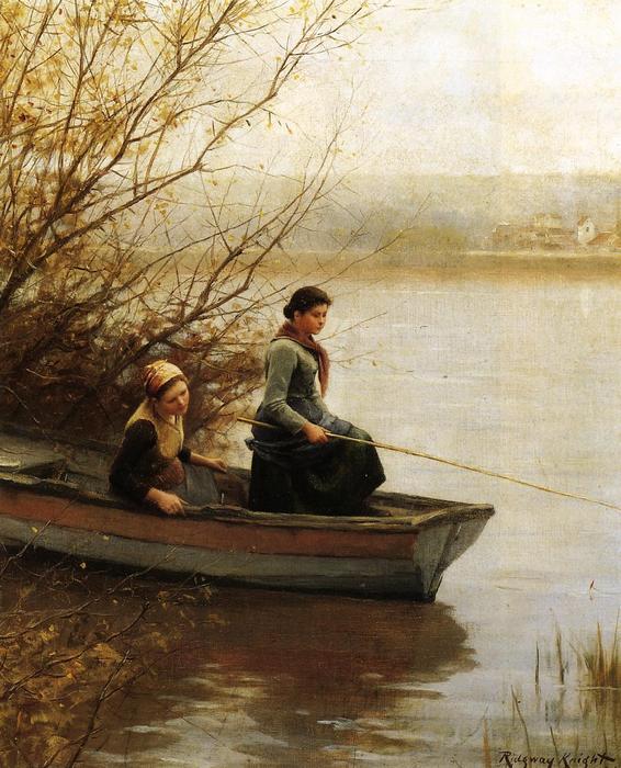 Wikioo.org - The Encyclopedia of Fine Arts - Painting, Artwork by Daniel Ridgway Knight - Fishing