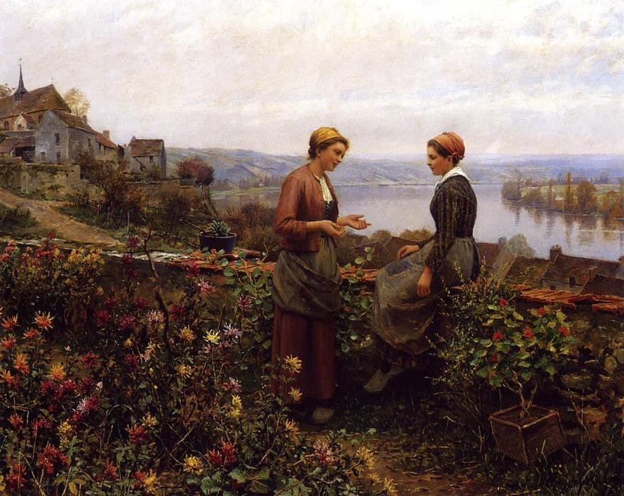 Wikioo.org - The Encyclopedia of Fine Arts - Painting, Artwork by Daniel Ridgway Knight - Gossiping