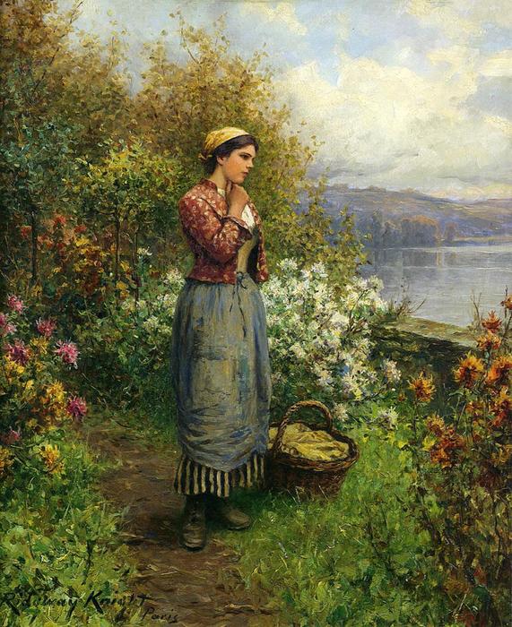 Wikioo.org - The Encyclopedia of Fine Arts - Painting, Artwork by Daniel Ridgway Knight - Julia on the Terrace