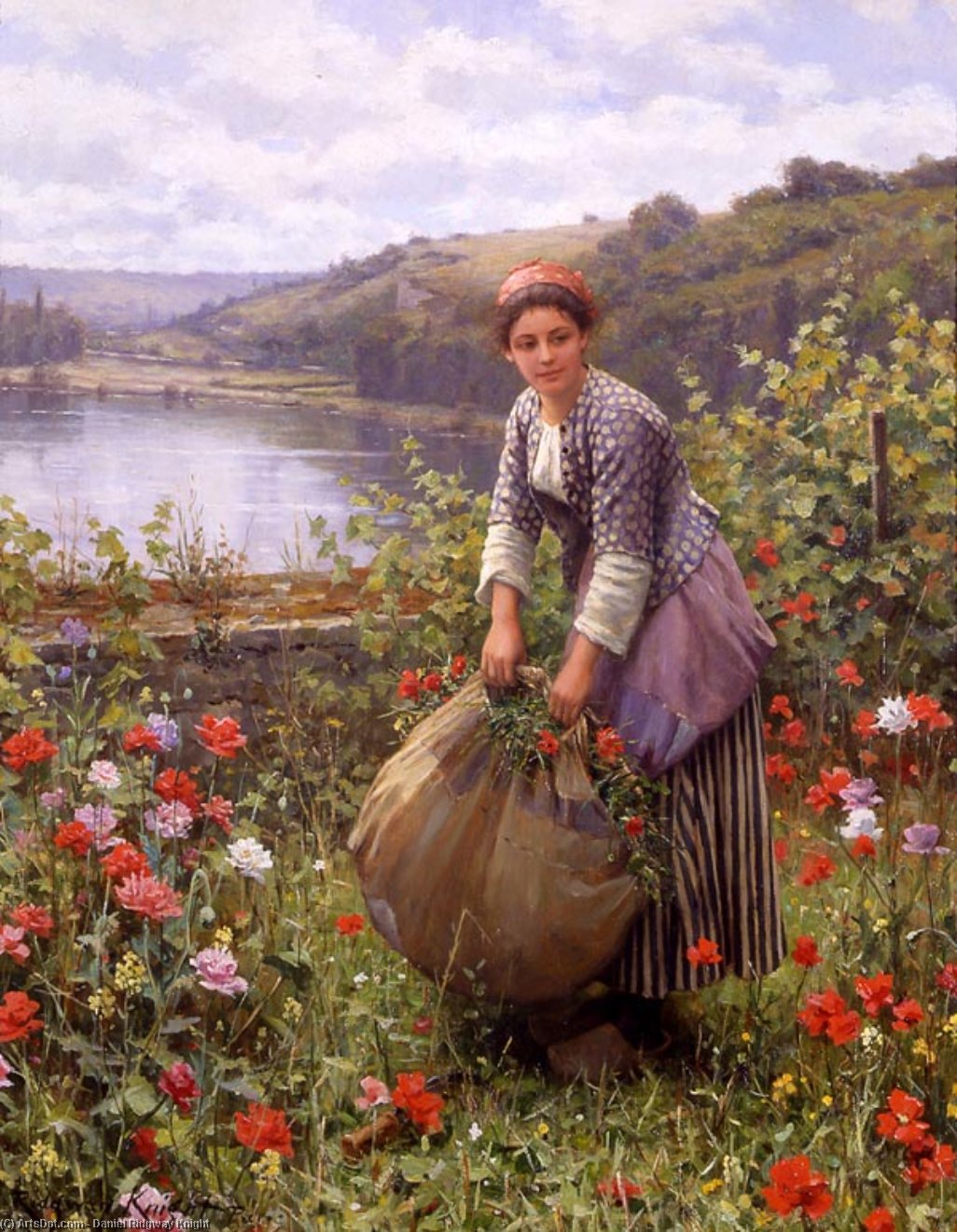 Wikioo.org - The Encyclopedia of Fine Arts - Painting, Artwork by Daniel Ridgway Knight - The Grass Cutter
