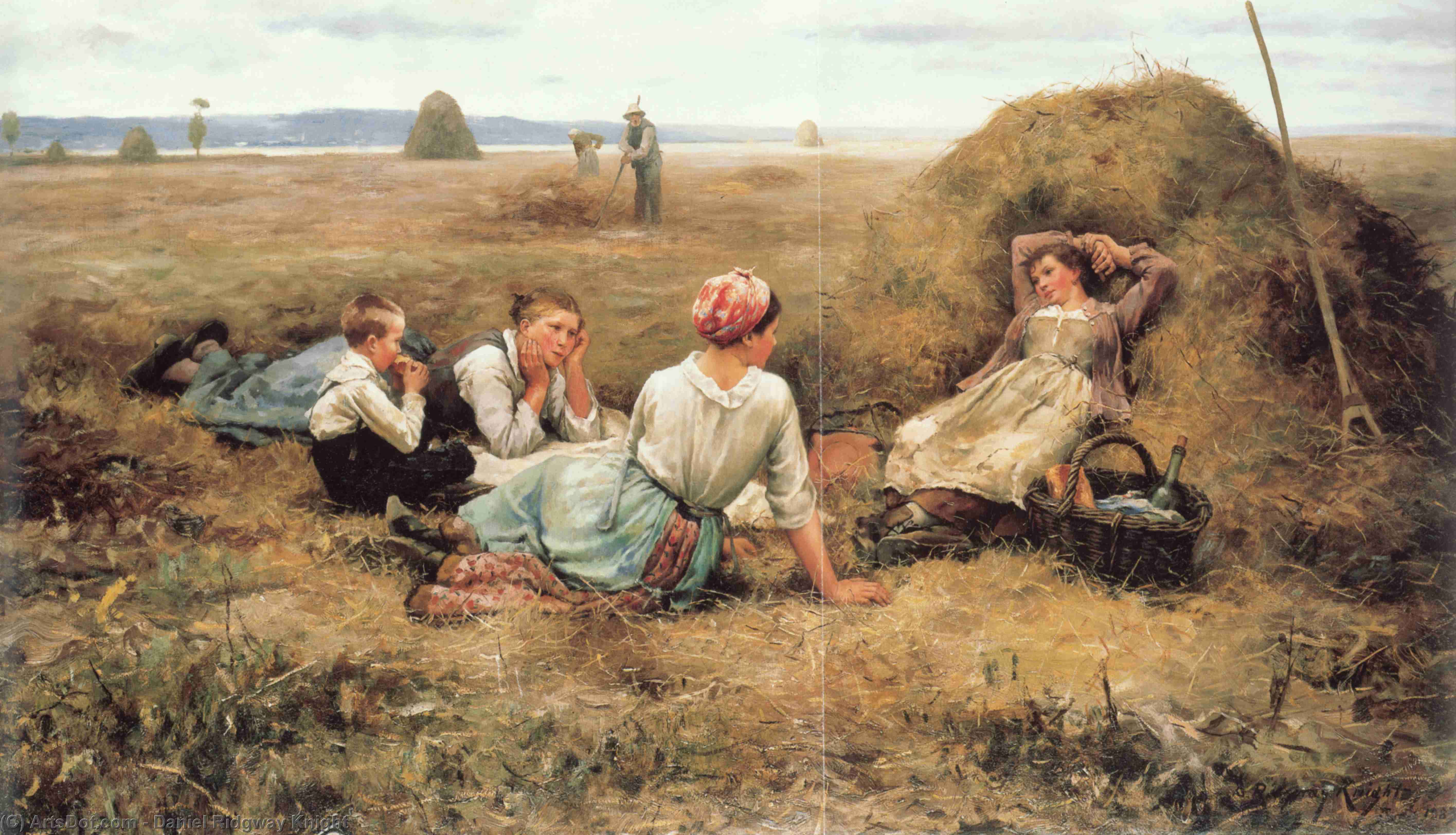 Wikioo.org - The Encyclopedia of Fine Arts - Painting, Artwork by Daniel Ridgway Knight - The Harvesters Resting
