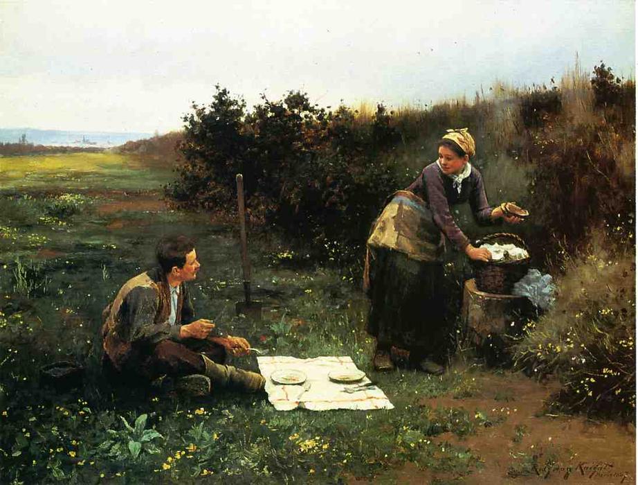 Wikioo.org - The Encyclopedia of Fine Arts - Painting, Artwork by Daniel Ridgway Knight - The Honeymoon Breakfast