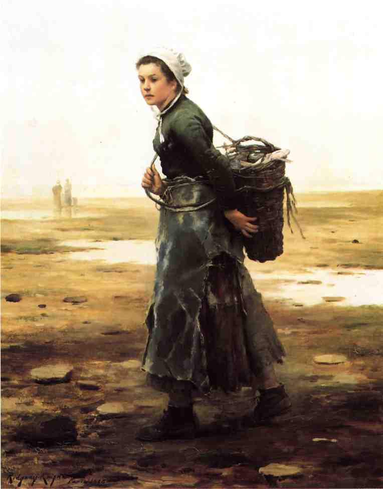 Wikioo.org - The Encyclopedia of Fine Arts - Painting, Artwork by Daniel Ridgway Knight - The Oyster Gatherer