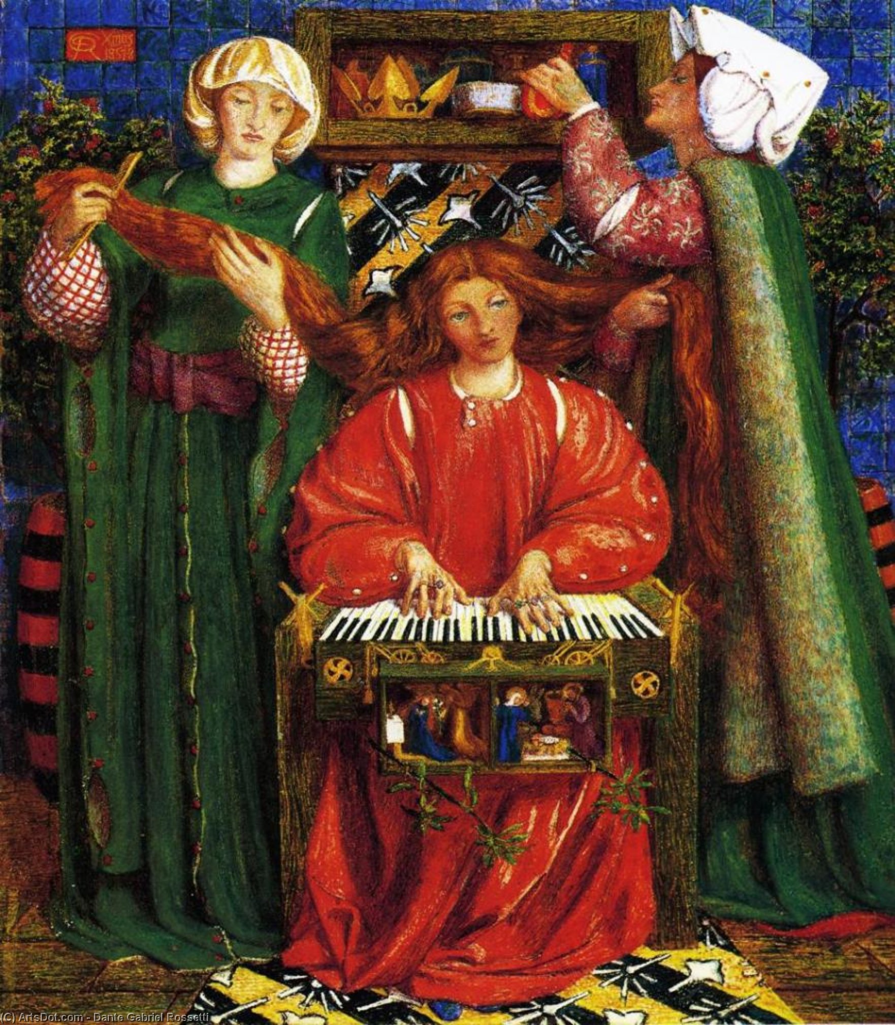 Wikioo.org - The Encyclopedia of Fine Arts - Painting, Artwork by Dante Gabriel Rossetti - A Christmas Carol 1