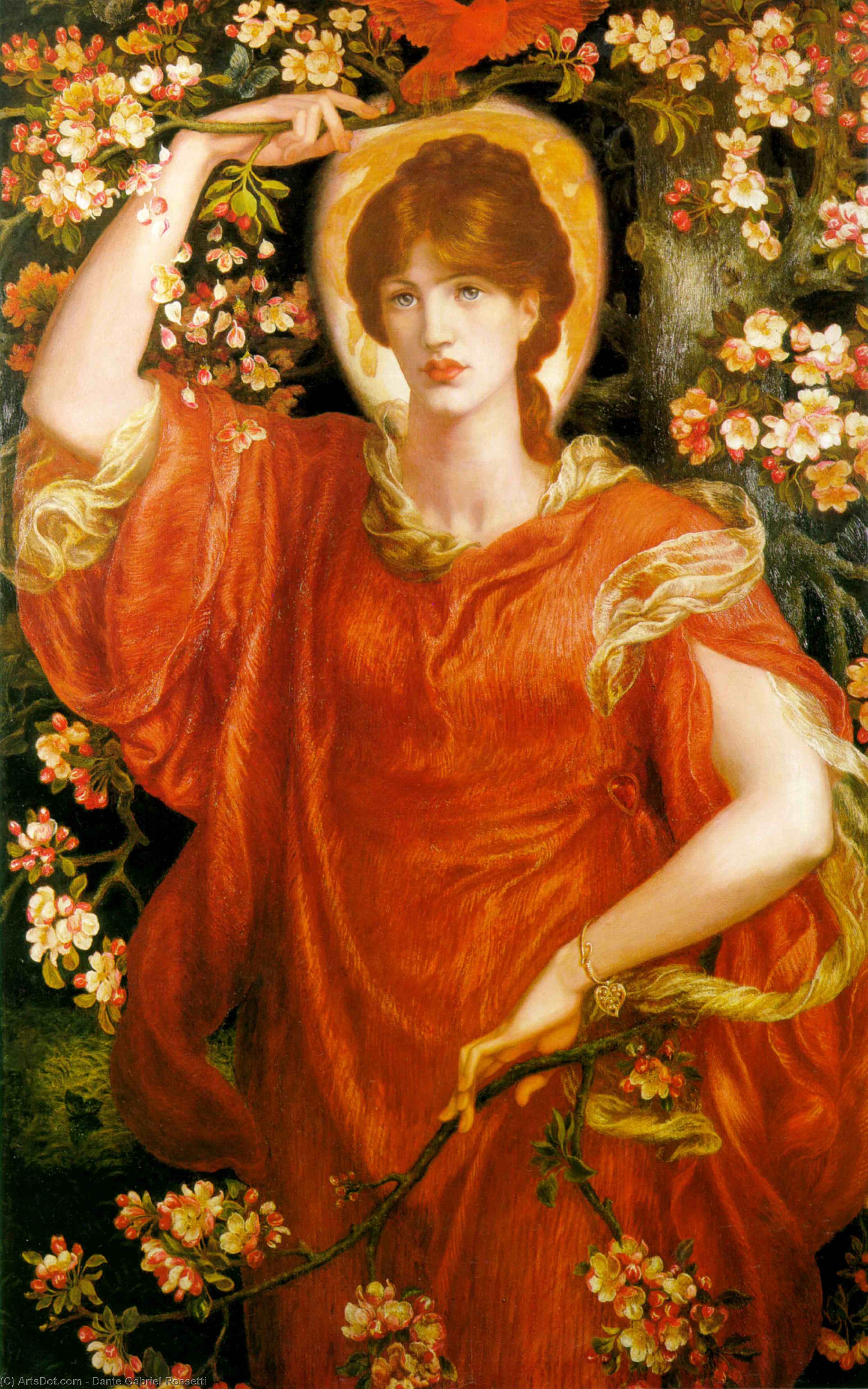 WikiOO.org - Encyclopedia of Fine Arts - Maľba, Artwork Dante Gabriel Rossetti - A Vision of Fiammetta