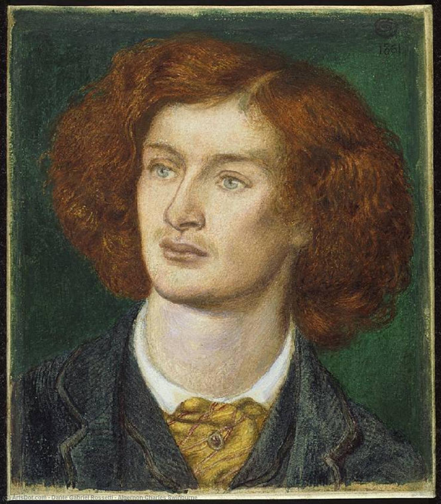 WikiOO.org - Encyclopedia of Fine Arts - Malba, Artwork Dante Gabriel Rossetti - Algernon Charles Swinburne
