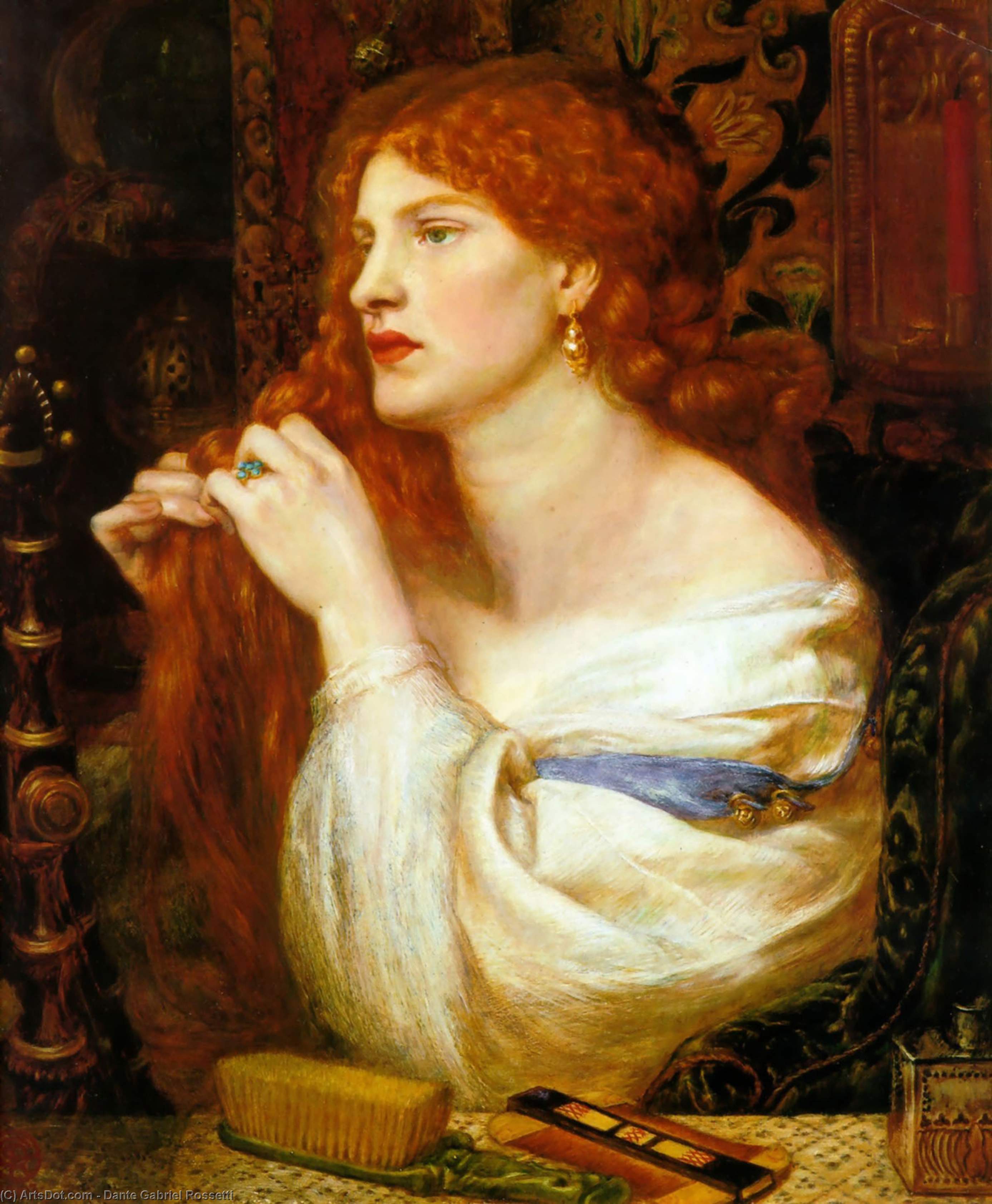 Wikioo.org – La Enciclopedia de las Bellas Artes - Pintura, Obras de arte de Dante Gabriel Rossetti - Aurelia
