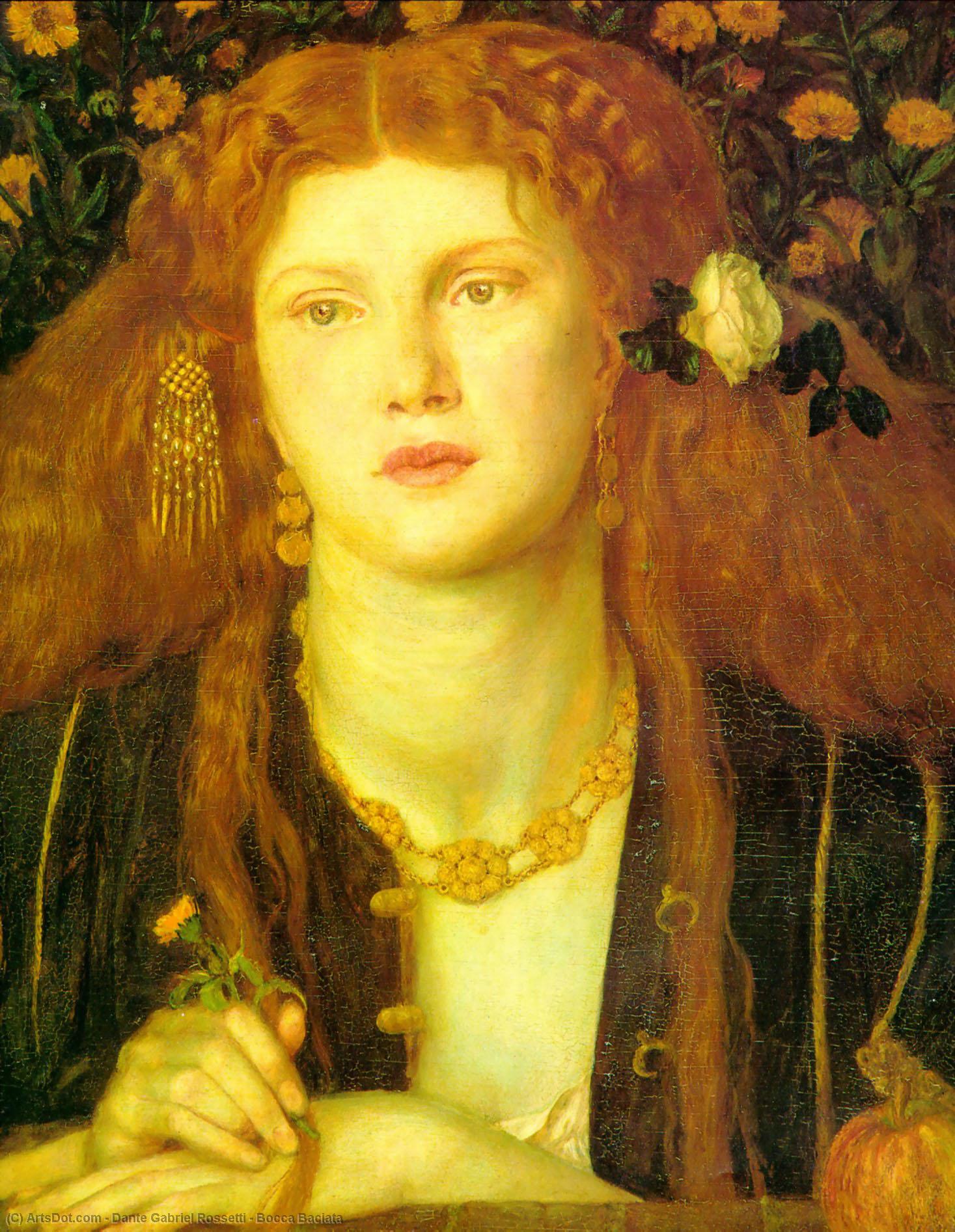 Wikioo.org - The Encyclopedia of Fine Arts - Painting, Artwork by Dante Gabriel Rossetti - Bocca Baciata