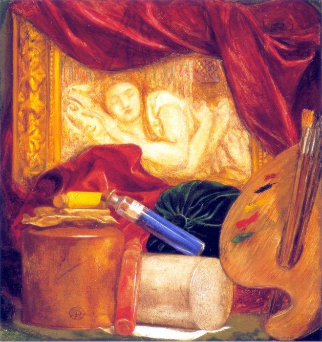 WikiOO.org - 백과 사전 - 회화, 삽화 Dante Gabriel Rossetti - Bottles