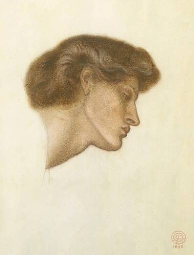 WikiOO.org - Enciklopedija likovnih umjetnosti - Slikarstvo, umjetnička djela Dante Gabriel Rossetti - Dante's Dream at the Time of the Death of Beatrice - study