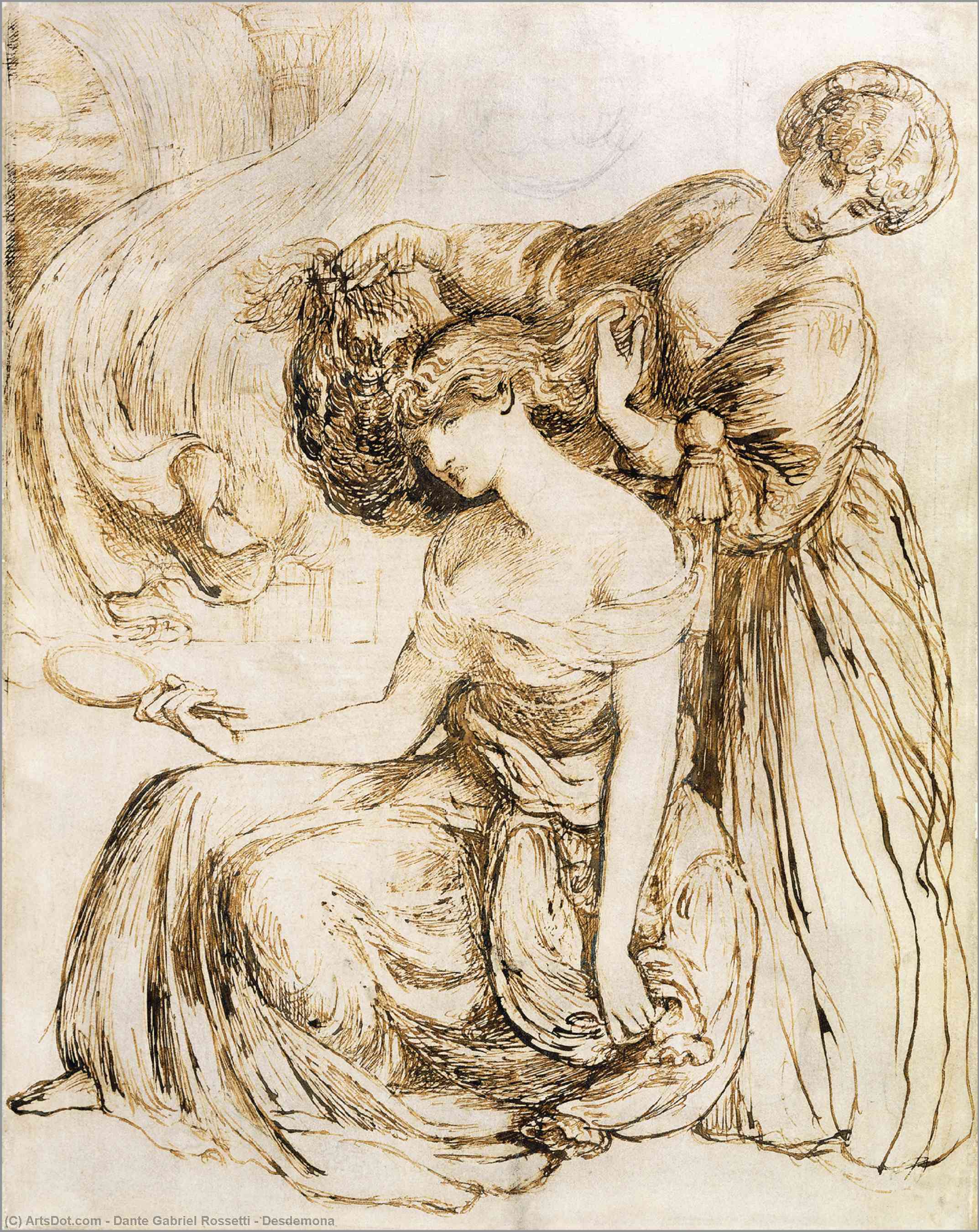 Wikioo.org - The Encyclopedia of Fine Arts - Painting, Artwork by Dante Gabriel Rossetti - Desdemona