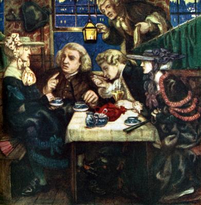 WikiOO.org - Enciclopedia of Fine Arts - Pictura, lucrări de artă Dante Gabriel Rossetti - Dr Johnson at the Mitre