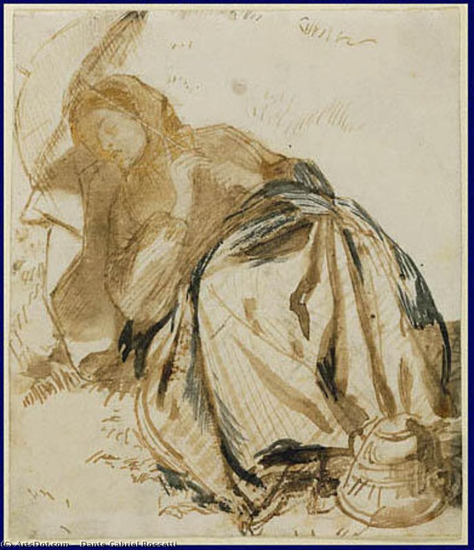 Wikioo.org - The Encyclopedia of Fine Arts - Painting, Artwork by Dante Gabriel Rossetti - Elizabeth Siddal 1