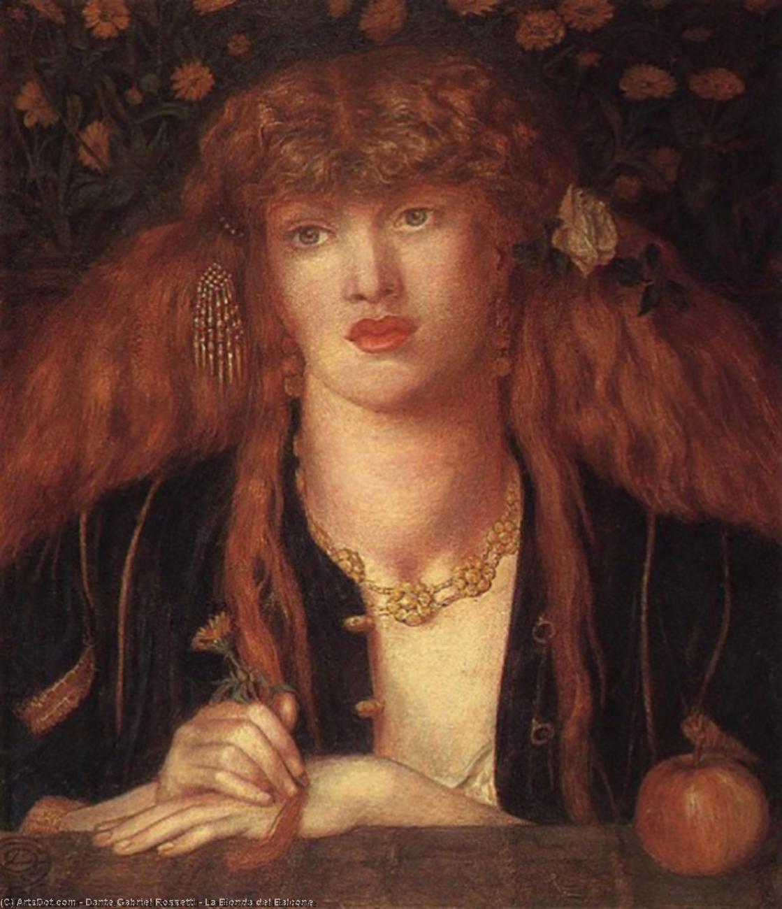 WikiOO.org - Encyclopedia of Fine Arts - Målning, konstverk Dante Gabriel Rossetti - La Bionda del Balcone