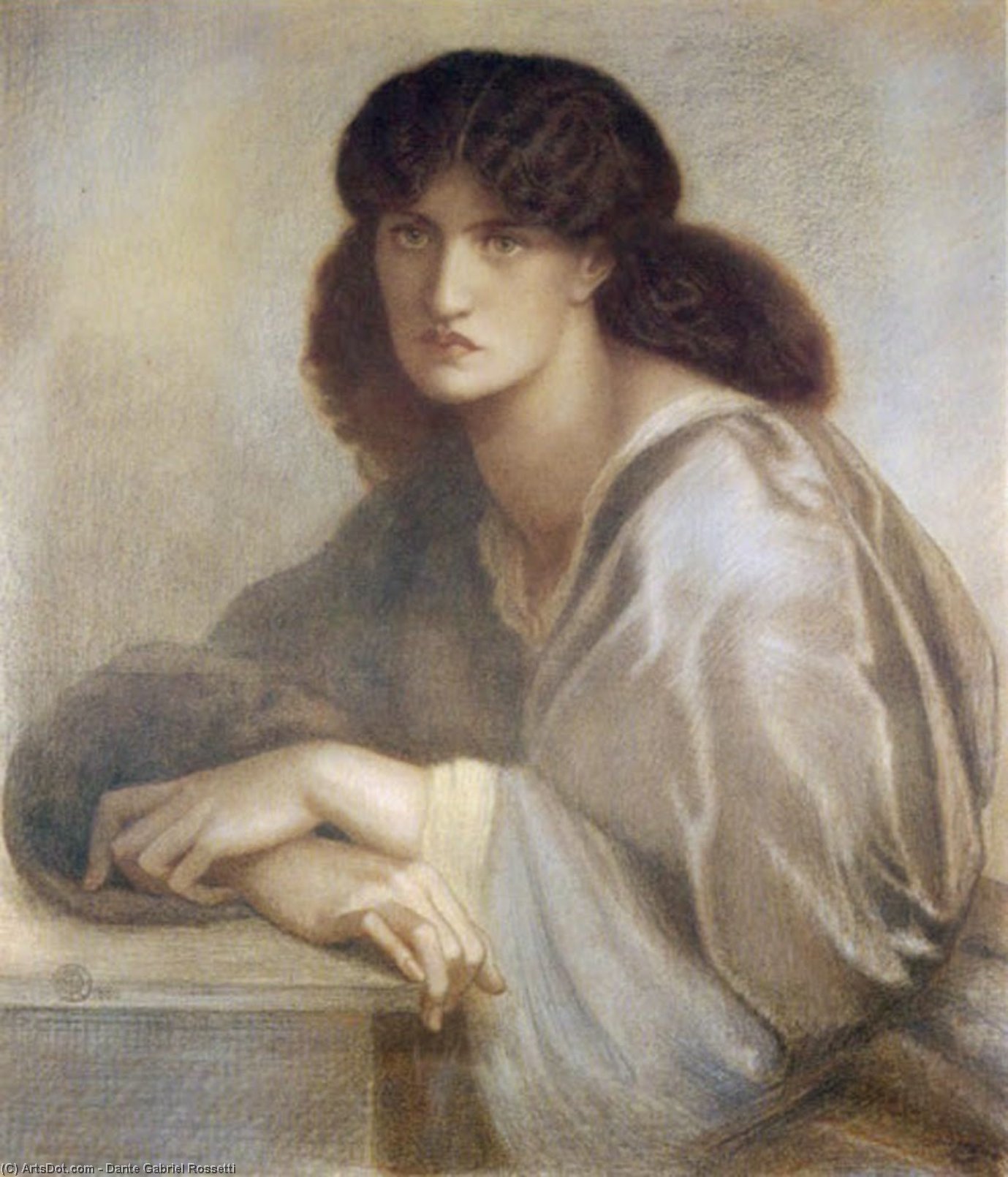 WikiOO.org - Encyclopedia of Fine Arts - Maleri, Artwork Dante Gabriel Rossetti - La Donna Della Finestra 1