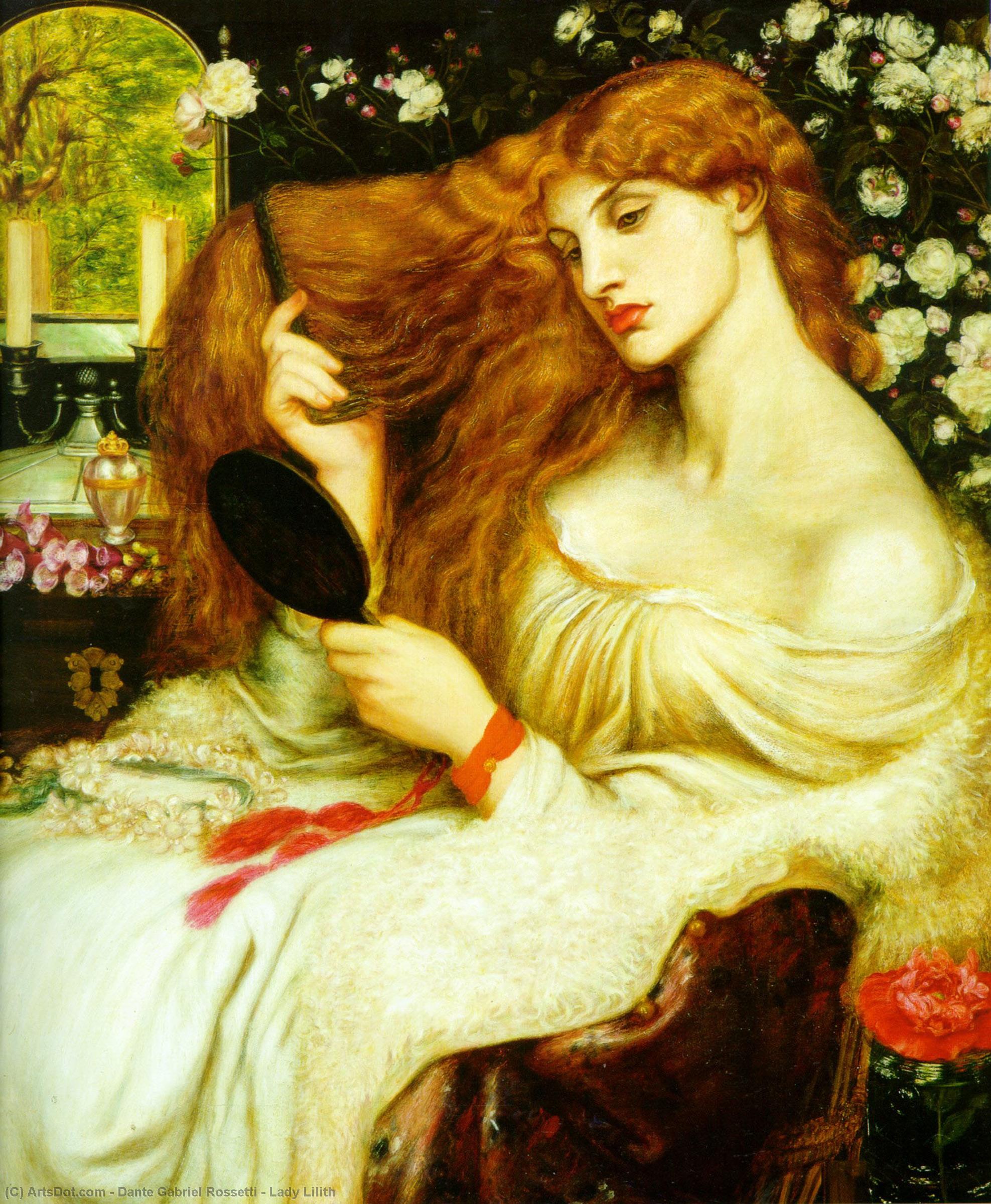 Wikioo.org – La Enciclopedia de las Bellas Artes - Pintura, Obras de arte de Dante Gabriel Rossetti - Señora Lilith