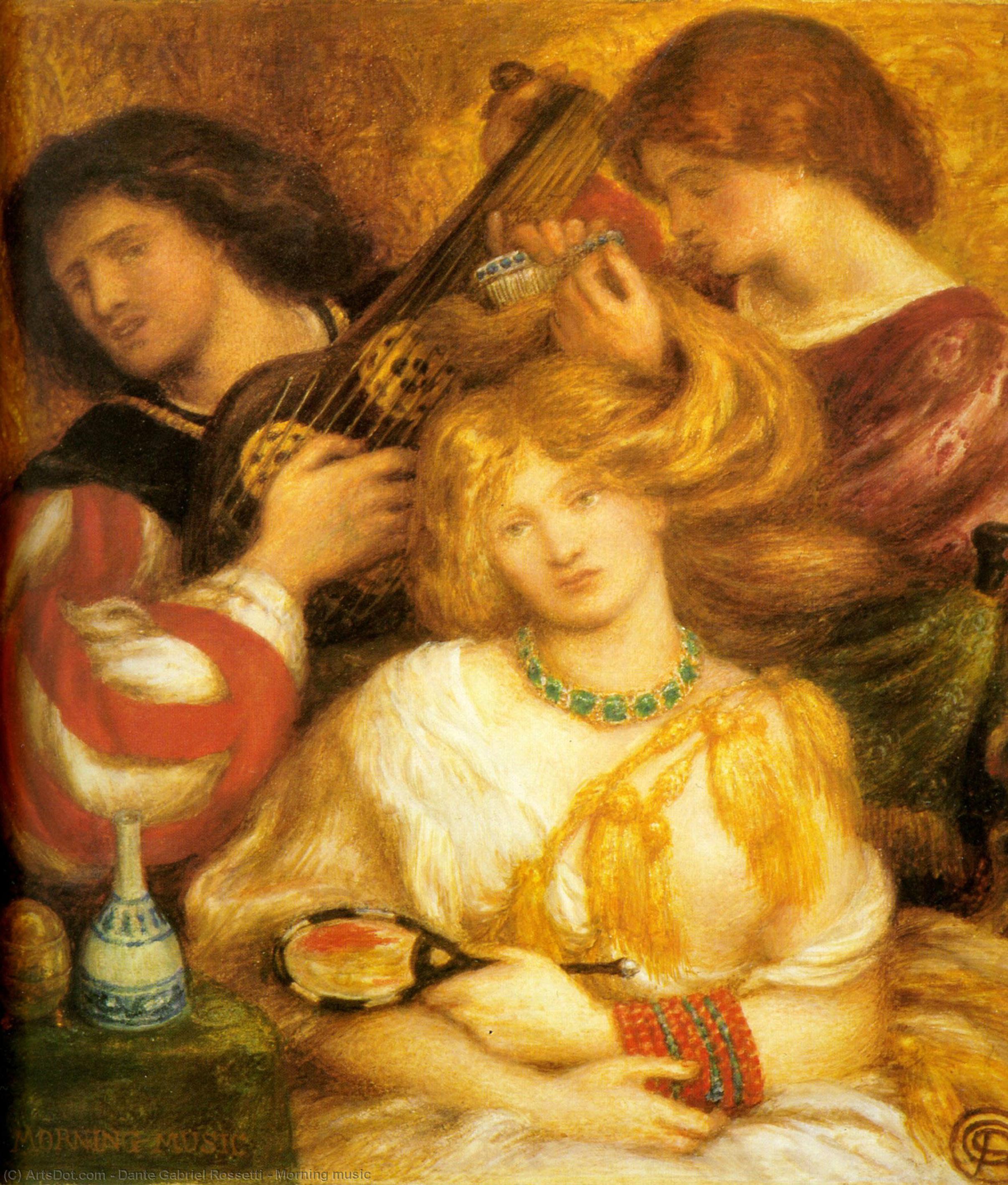 WikiOO.org - Encyclopedia of Fine Arts - Lukisan, Artwork Dante Gabriel Rossetti - Morning music