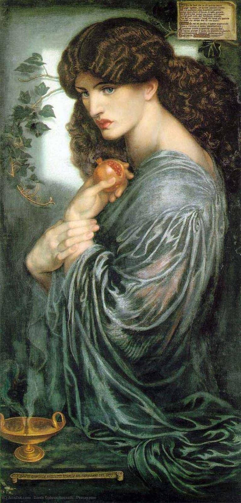 Wikioo.org - The Encyclopedia of Fine Arts - Painting, Artwork by Dante Gabriel Rossetti - Proserpine
