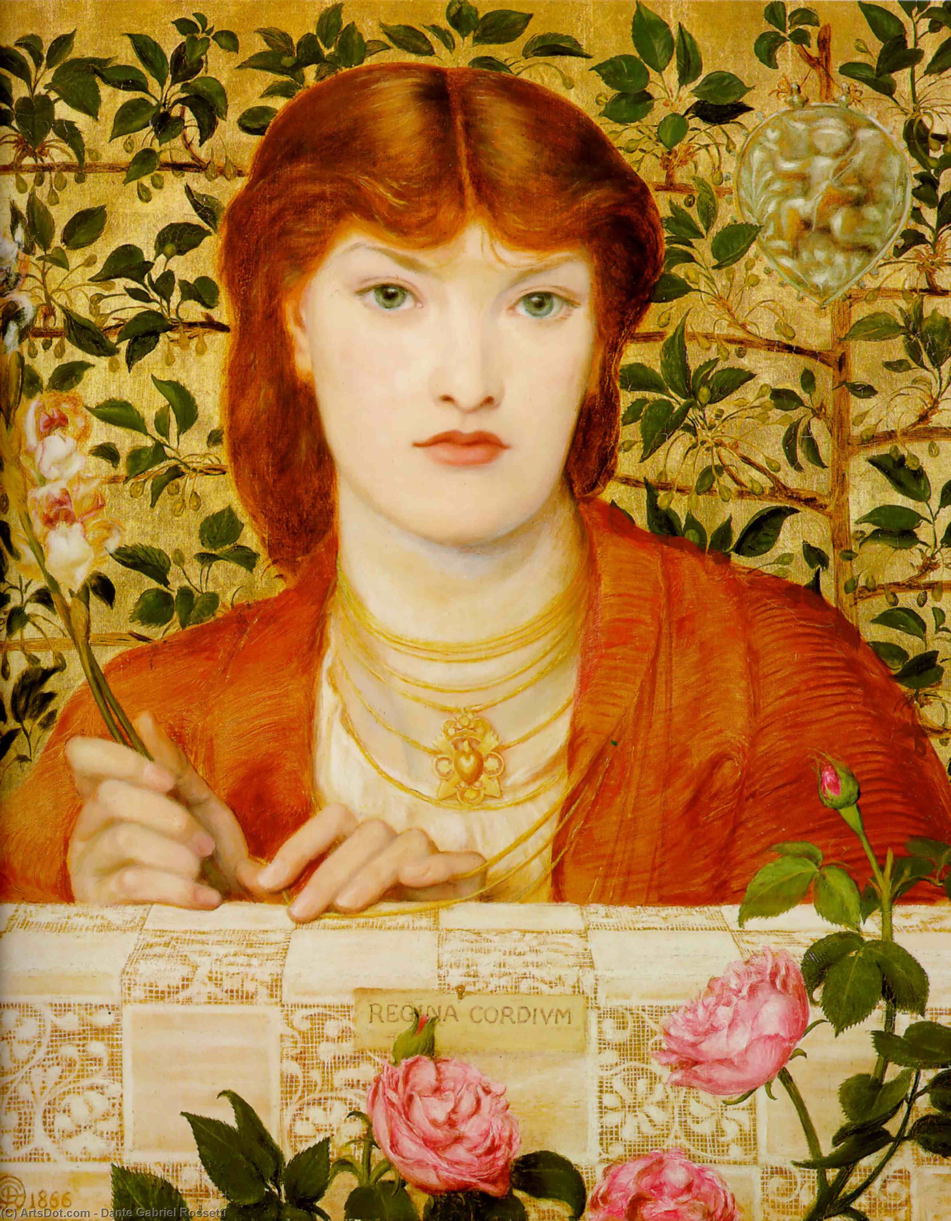 Wikioo.org – L'Enciclopedia delle Belle Arti - Pittura, Opere di Dante Gabriel Rossetti - regina cordium