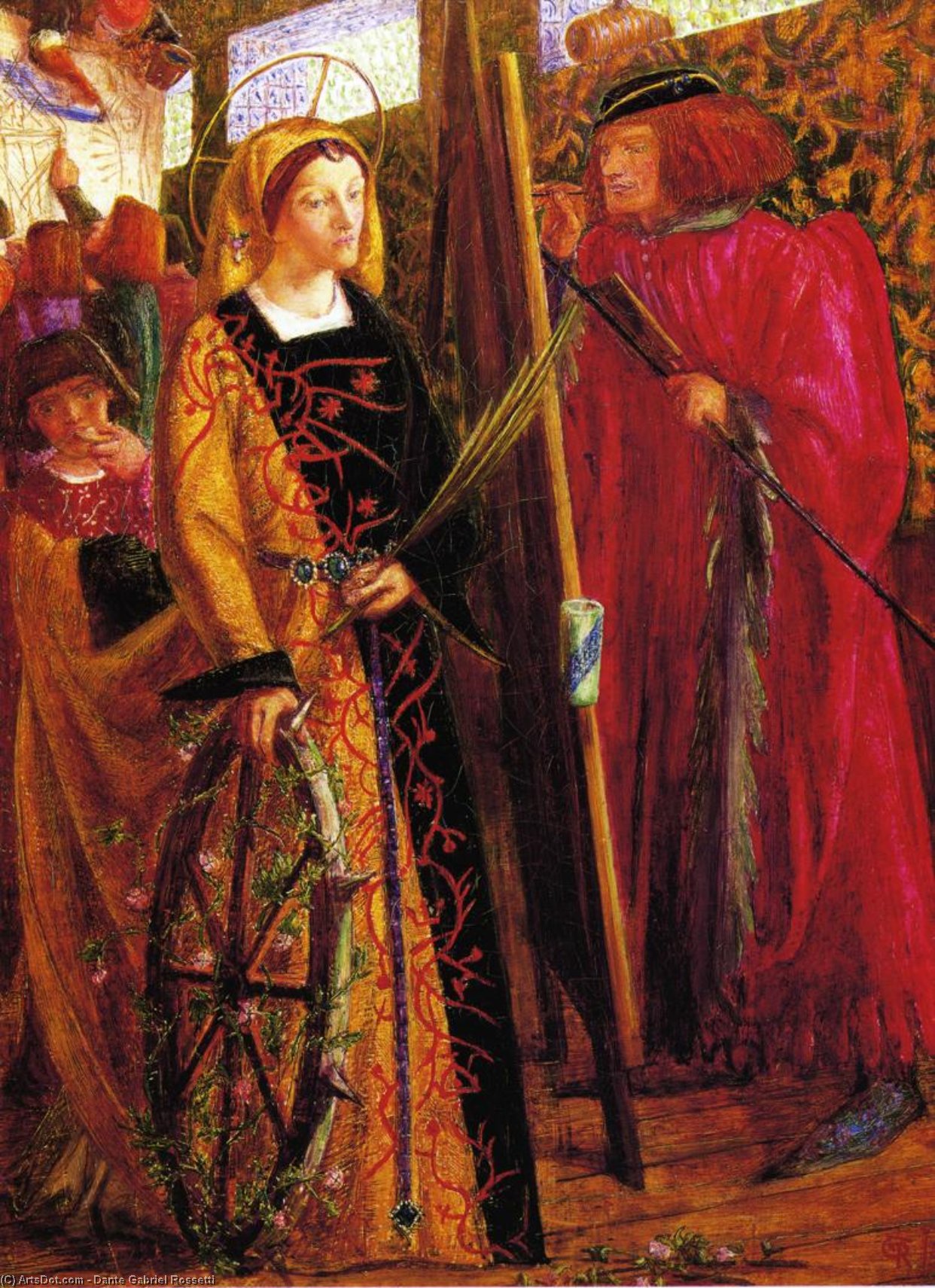 Wikioo.org – La Enciclopedia de las Bellas Artes - Pintura, Obras de arte de Dante Gabriel Rossetti - santo Catherine