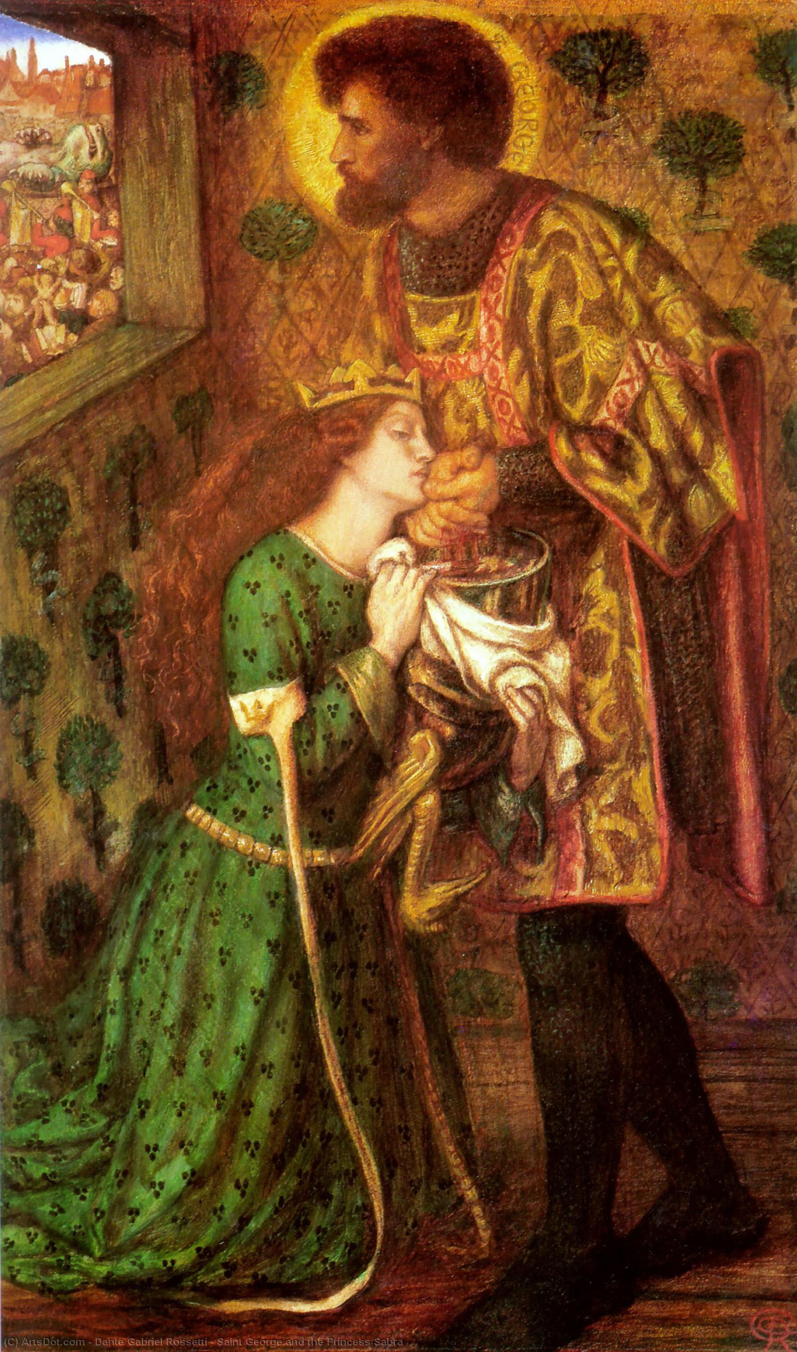 Wikioo.org - The Encyclopedia of Fine Arts - Painting, Artwork by Dante Gabriel Rossetti - Saint George and the Princess Sabra