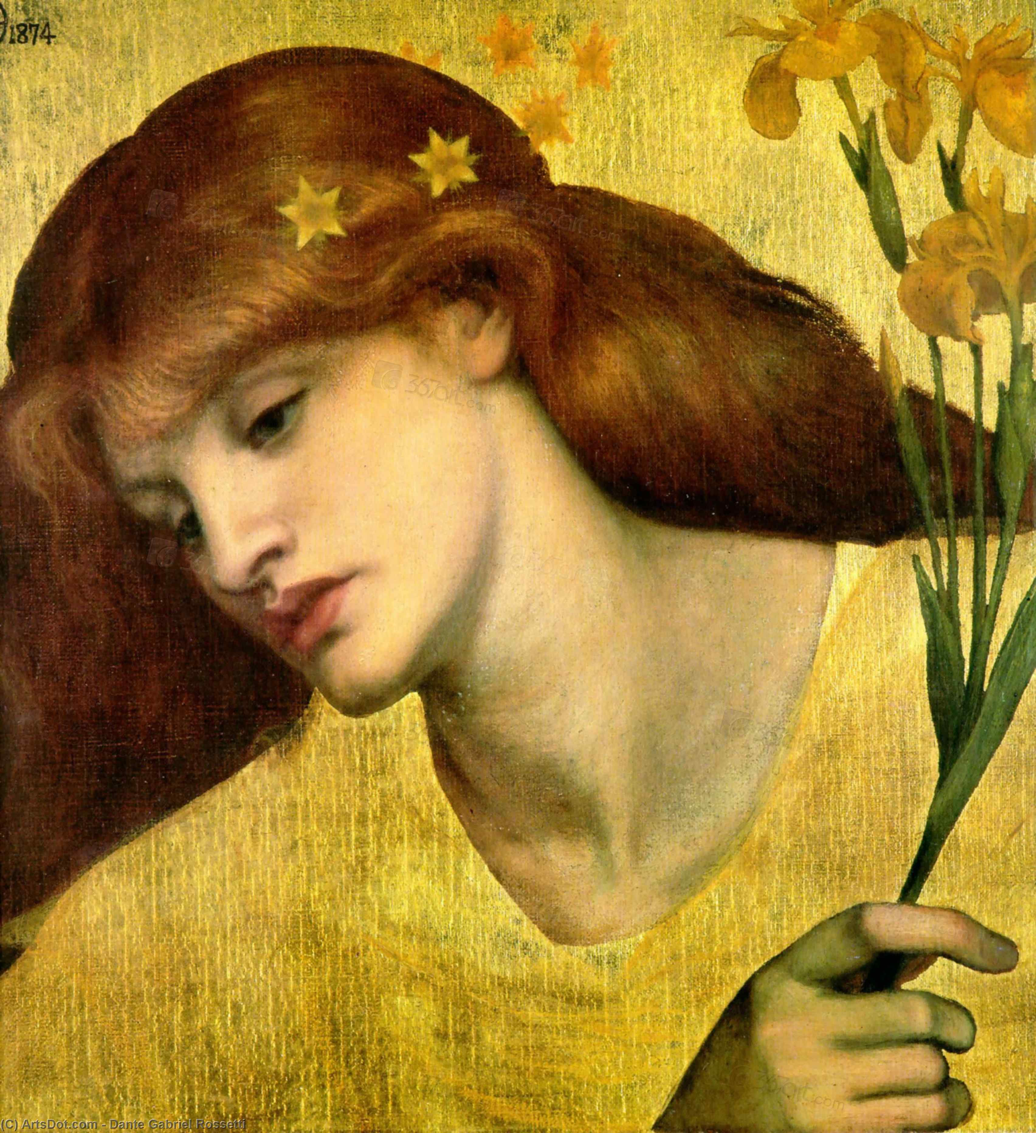 WikiOO.org - אנציקלופדיה לאמנויות יפות - ציור, יצירות אמנות Dante Gabriel Rossetti - Sancta Lilias