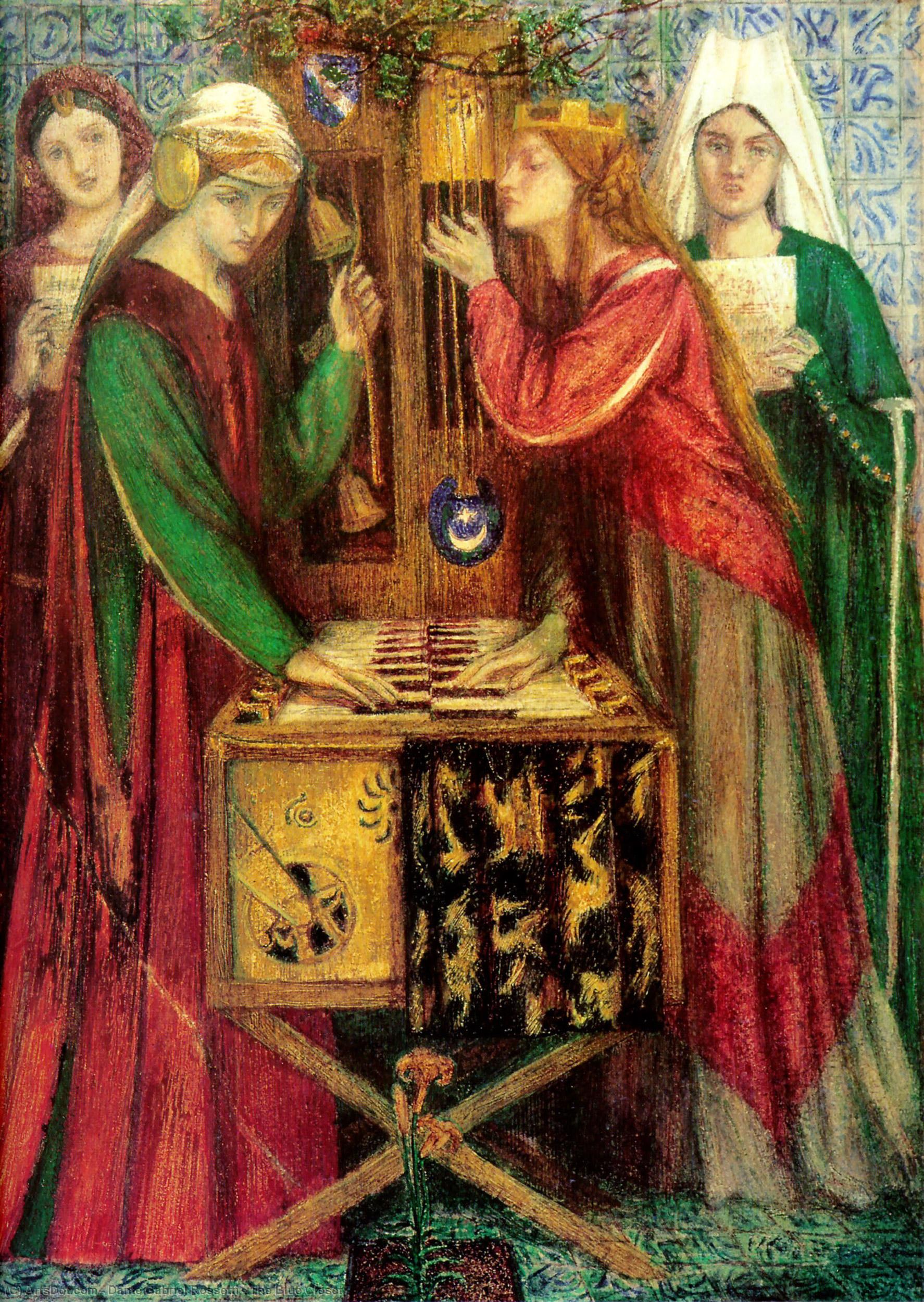 Wikioo.org - Die Enzyklopädie bildender Kunst - Malerei, Kunstwerk von Dante Gabriel Rossetti - das blaue Kabinett