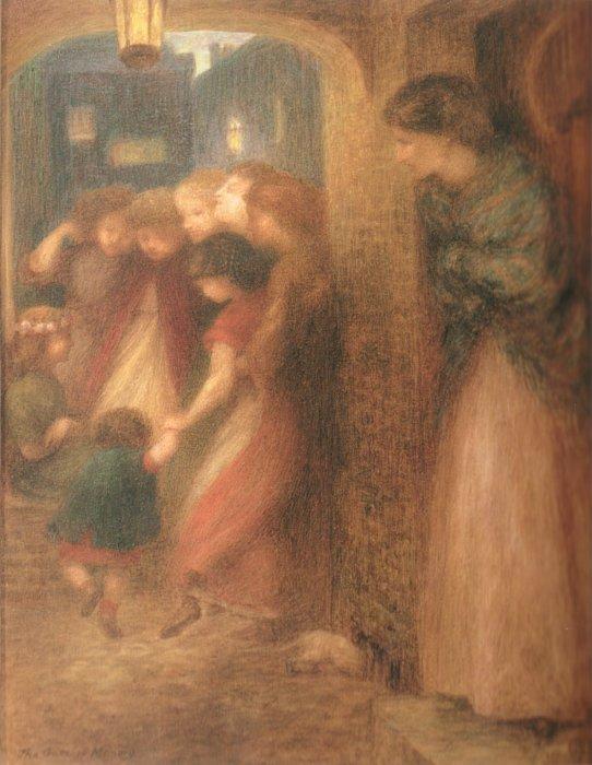 WikiOO.org - Güzel Sanatlar Ansiklopedisi - Resim, Resimler Dante Gabriel Rossetti - The Gate of Memory
