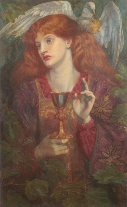 WikiOO.org - Encyclopedia of Fine Arts - Maleri, Artwork Dante Gabriel Rossetti - The Holy Grail