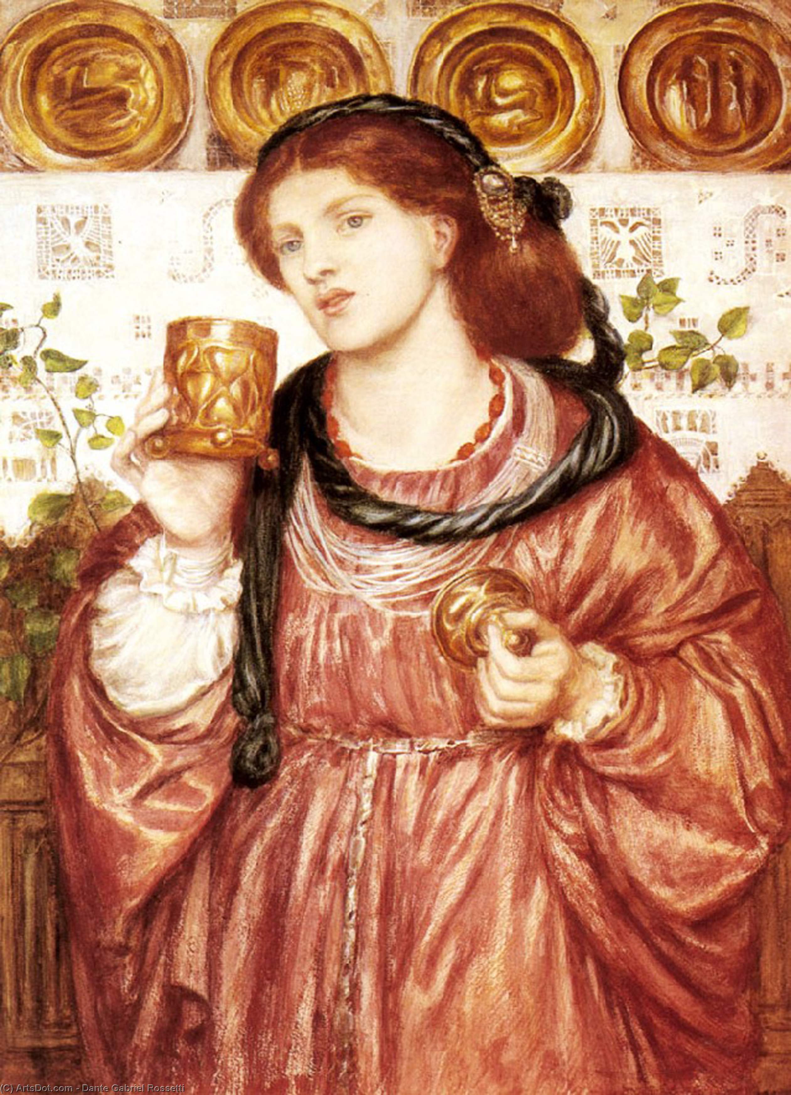 Wikioo.org - The Encyclopedia of Fine Arts - Painting, Artwork by Dante Gabriel Rossetti - The loving cup