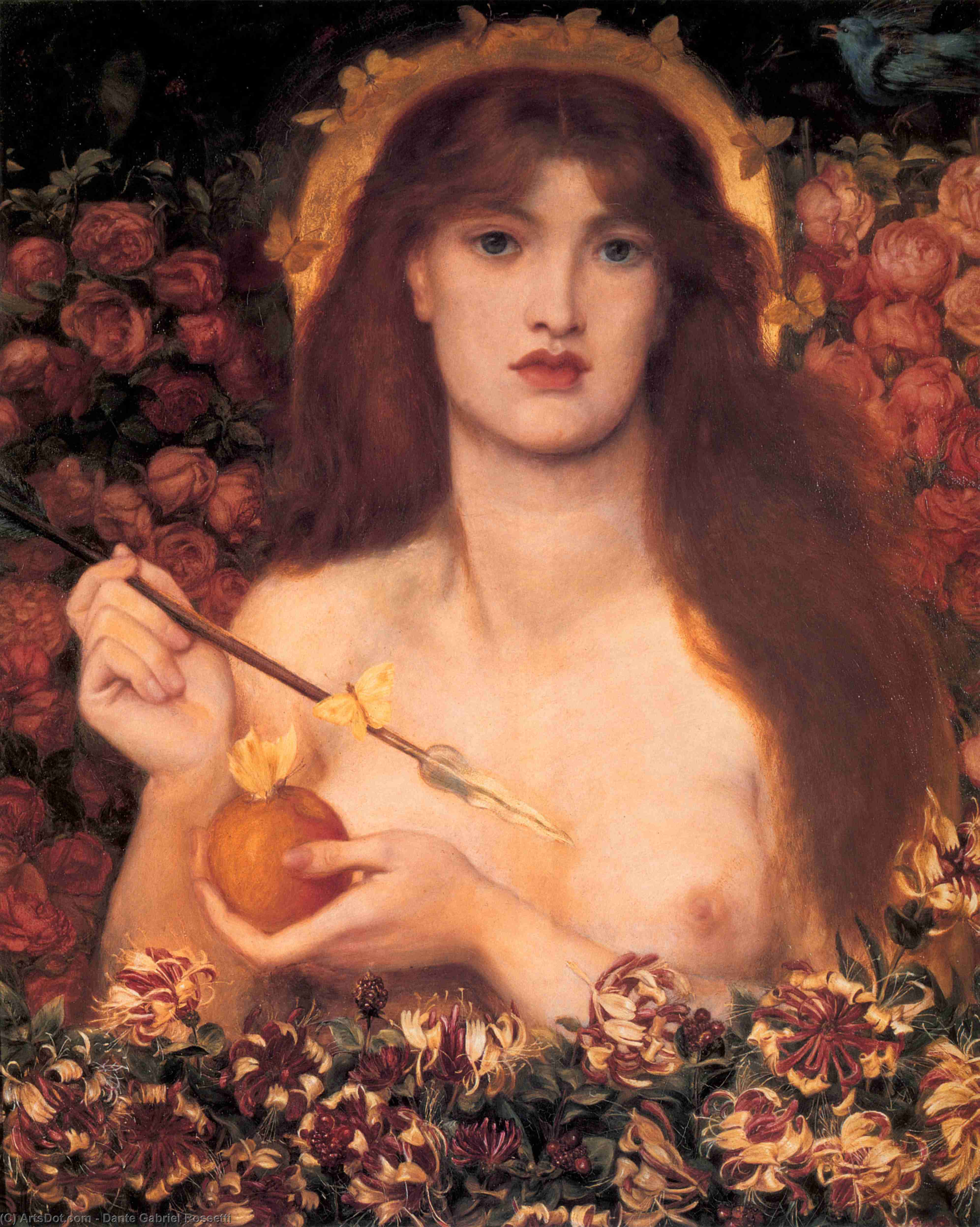Wikoo.org - موسوعة الفنون الجميلة - اللوحة، العمل الفني Dante Gabriel Rossetti - Venus Verticordia