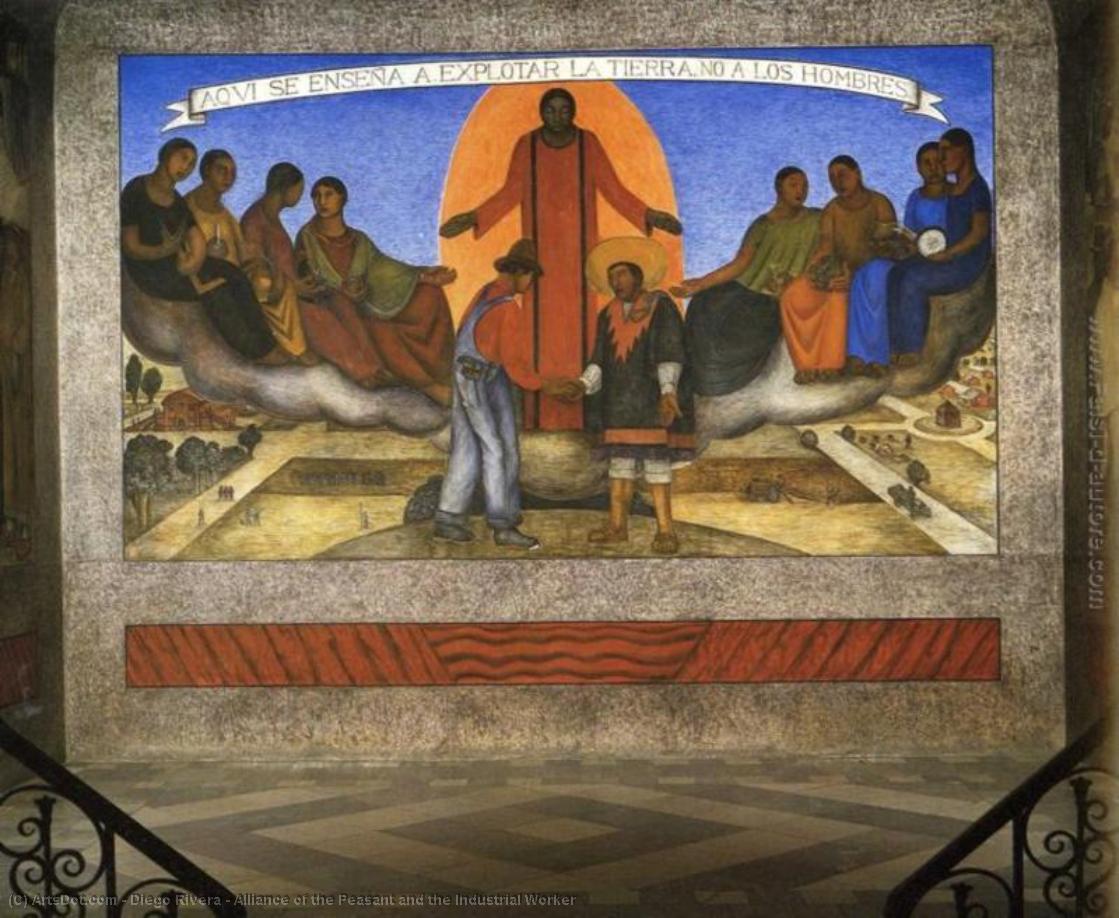 Wikioo.org - The Encyclopedia of Fine Arts - Painting, Artwork by Diego Rivera - Alliance of the Peasant and the Industrial Worker