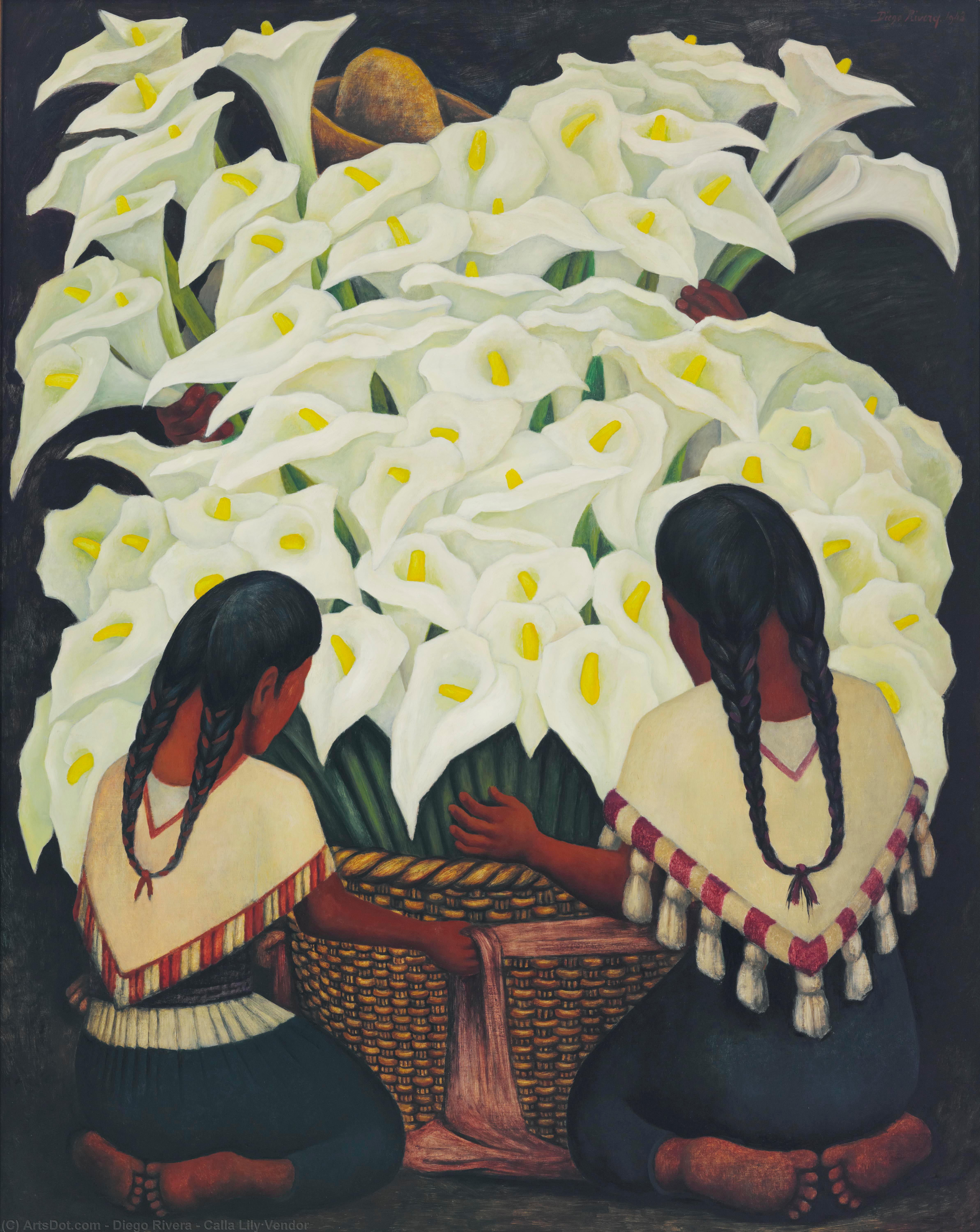 WikiOO.org - Güzel Sanatlar Ansiklopedisi - Resim, Resimler Diego Rivera - Calla Lily Vendor