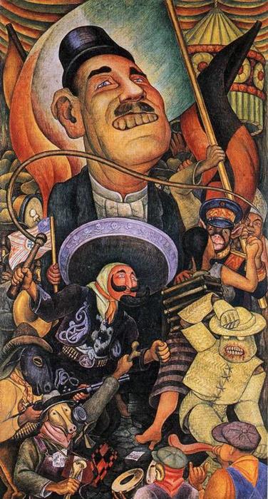 WikiOO.org - Encyclopedia of Fine Arts - Lukisan, Artwork Diego Rivera - Carnival of Mexican Life. Dictatorship