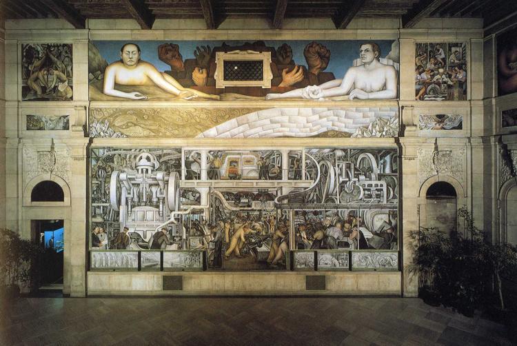Wikioo.org - The Encyclopedia of Fine Arts - Painting, Artwork by Diego Rivera - Detroit Industry 1