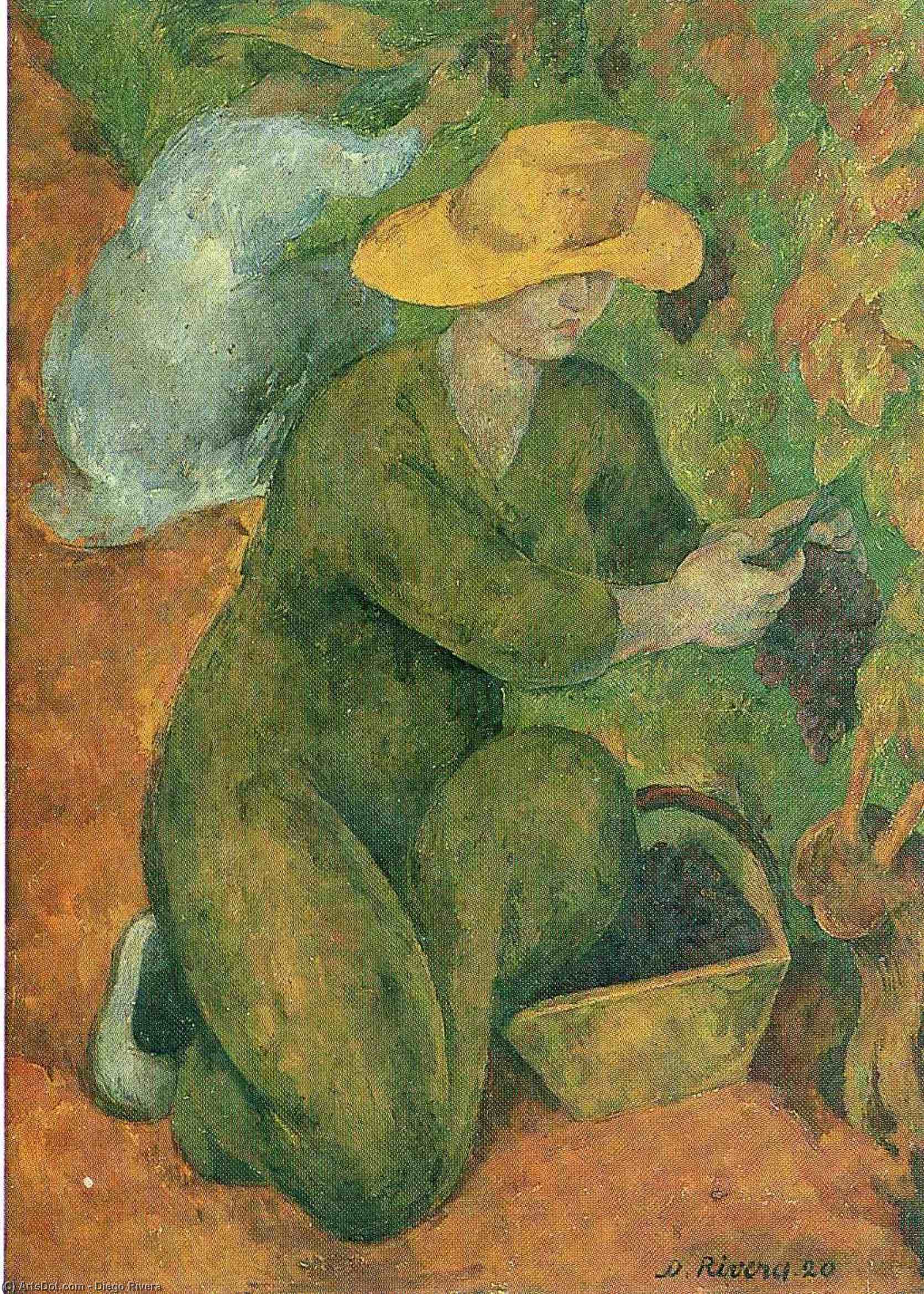 Wikioo.org - The Encyclopedia of Fine Arts - Painting, Artwork by Diego Rivera - En el Vinedo